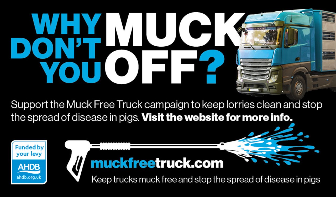 Promo graphic in blue, black and white with the slogan: Why don't you muck off?